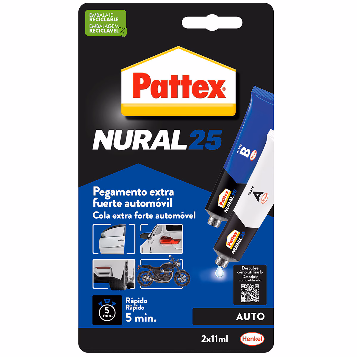 PATTEX - NURAL 25 PEGAMENTO EXTRA FUERTE AUTOMÓVIL - 2 X 11ML