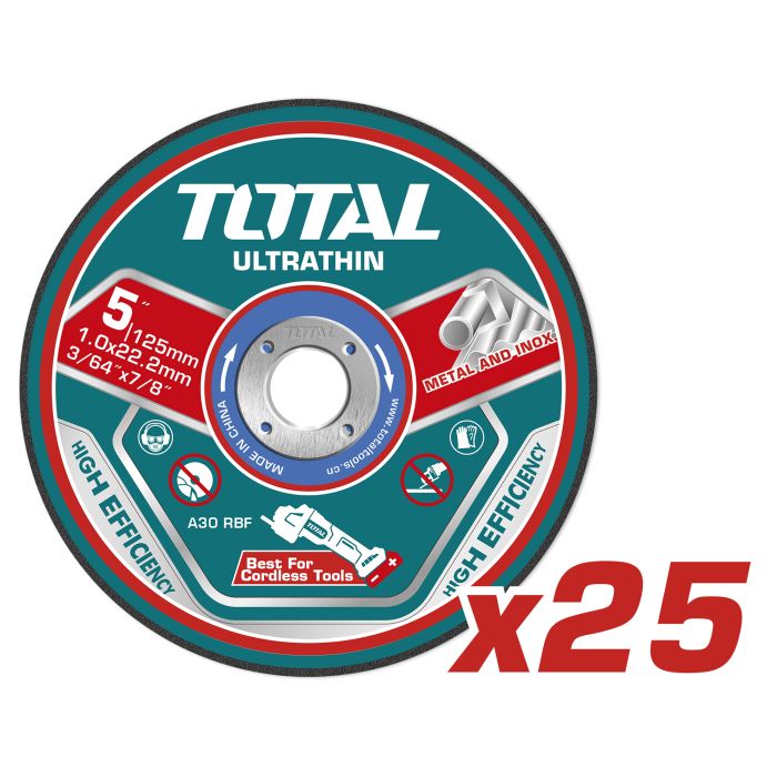 [TOTAL] - CAJA DISCOS CORTE 25U TAC21012525 (S)