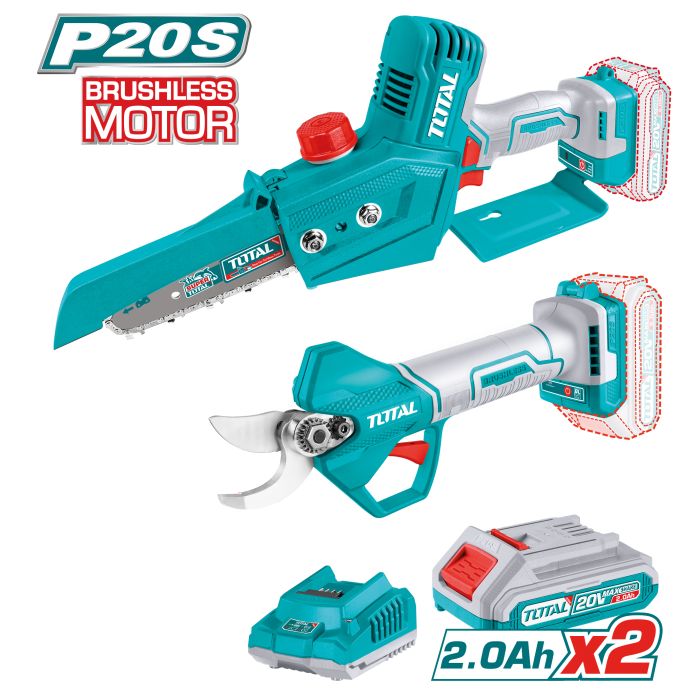 [TOTAL] - PACK MINISIERRA DE PODA + TIJERA DE PODAR C/BAT TOSLI240306E (S)
