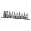 TOOLHUB - JUEGO PUNTAS TORX EN VASO CORTO 1/2'', 10 PZS, T20 – T70