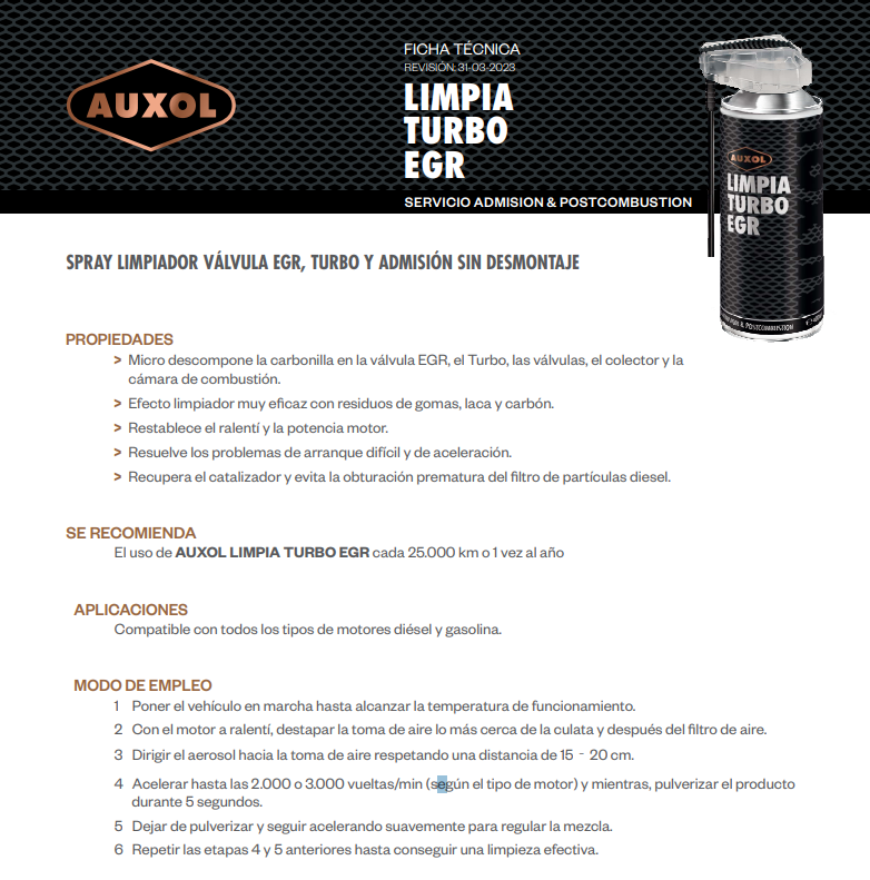 AUXOL - Limpia Turbo EGR - 400ML - Gallery Image