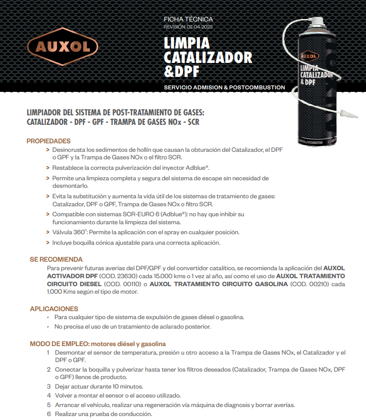 AUXOL - Spray Limpia Catalizador y DPF - 500ML - Gallery Image