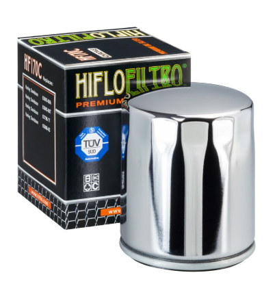 HIFLOFILTRO- HF170C FILTRO DE ACEITE PARA MOTO CROMADO