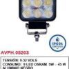 DEAFF - FARO TRABAJO - 9 LEDS OSRAM 9/32V 5/45W - 3400LUMENES
