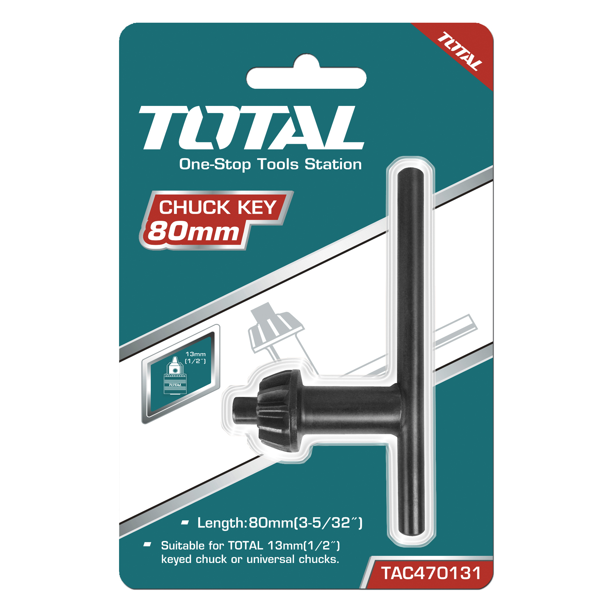[TOTAL] - LLAVE PORTABROCA 13 MM TAC470131 (D) - Gallery Image