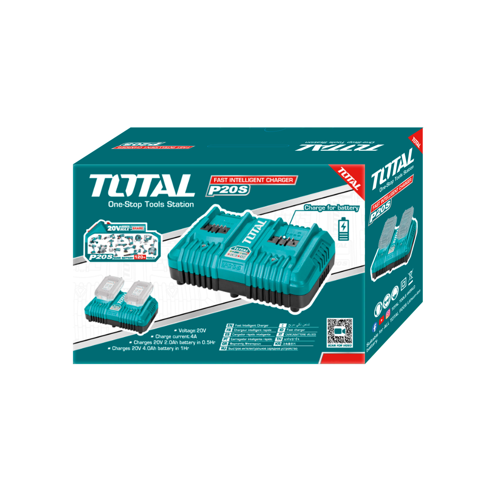 [TOTAL] - CARG RAPIDO DOBLE 20V TCLI2034E (S) - Gallery Image
