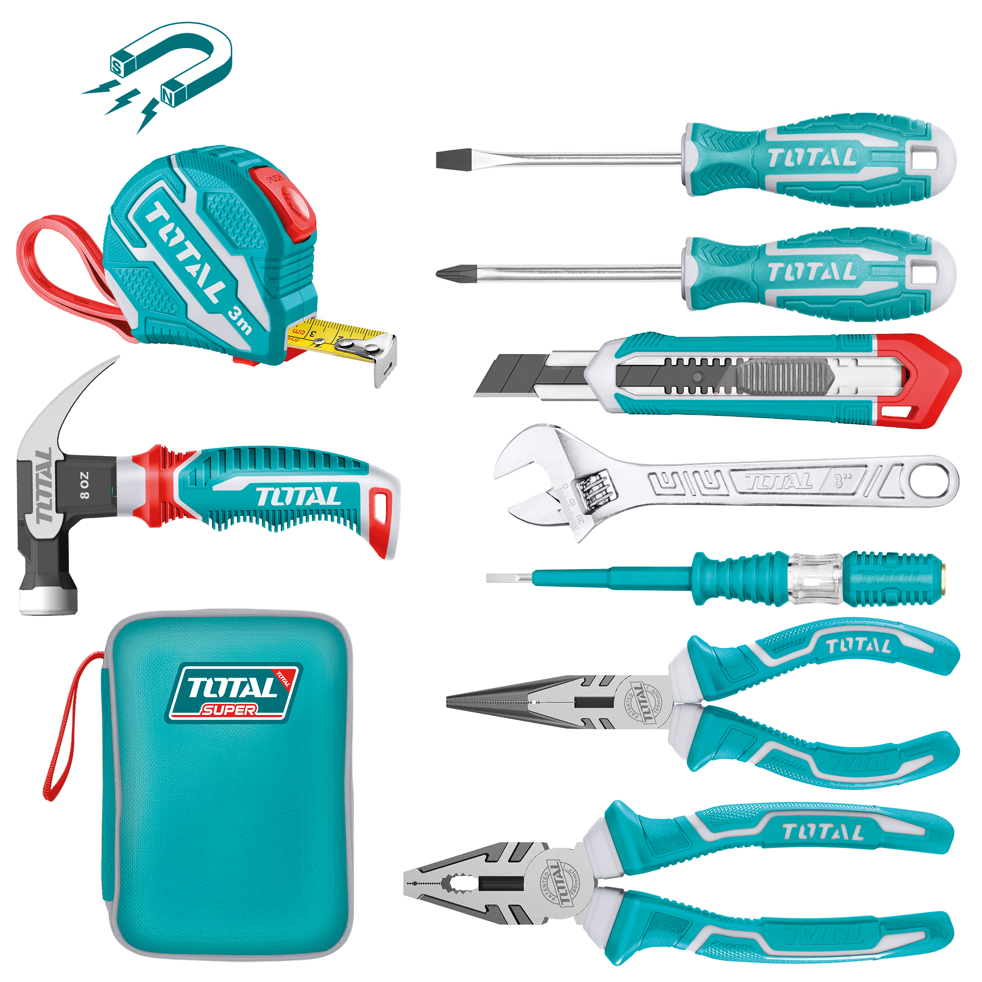 [TOTAL] - ESTUCHE 9 HERRAMIENTAS THKTHP90097 (S)