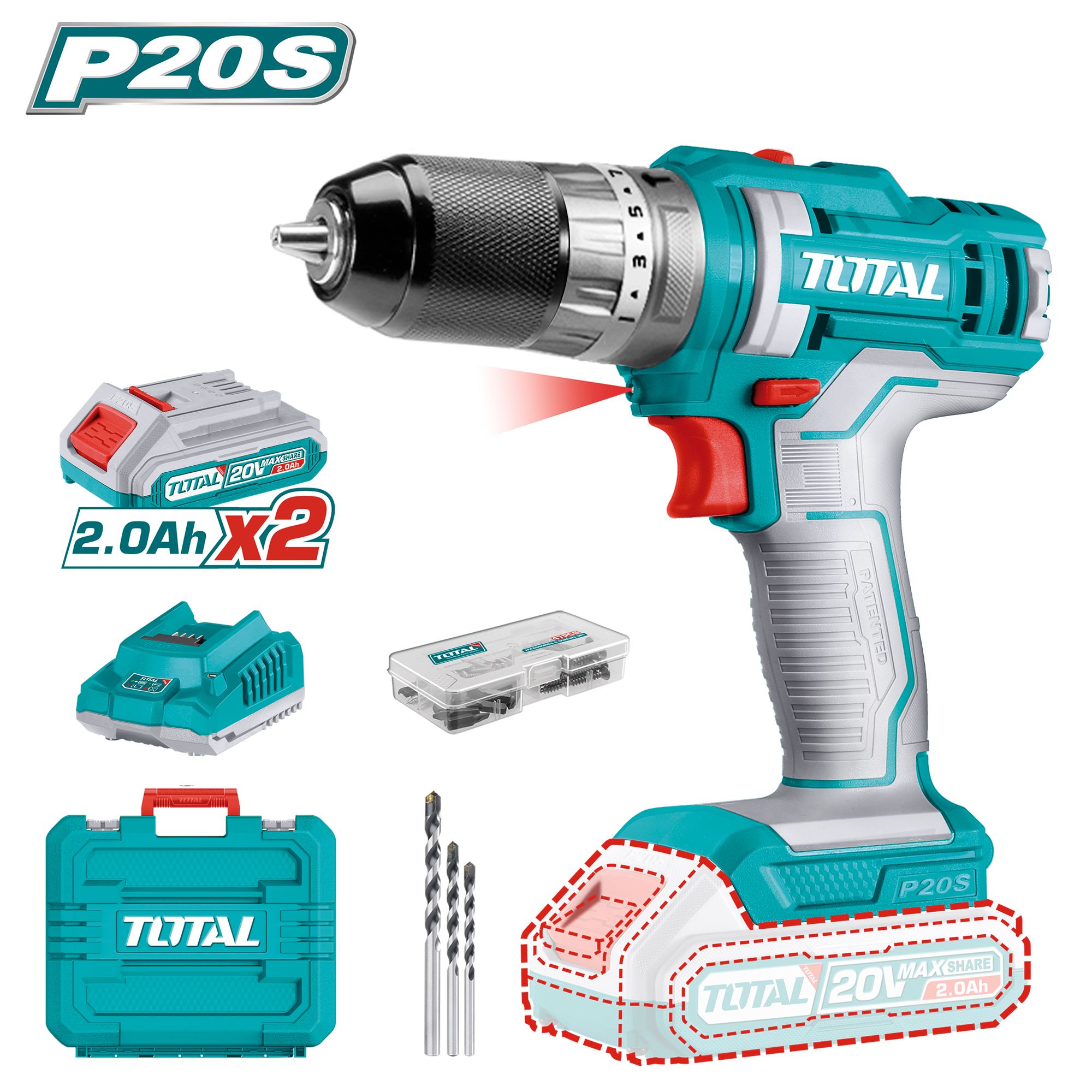 [TOTAL] - TAL COMBINADO C/BAT 20V TIDLI201452E (S)