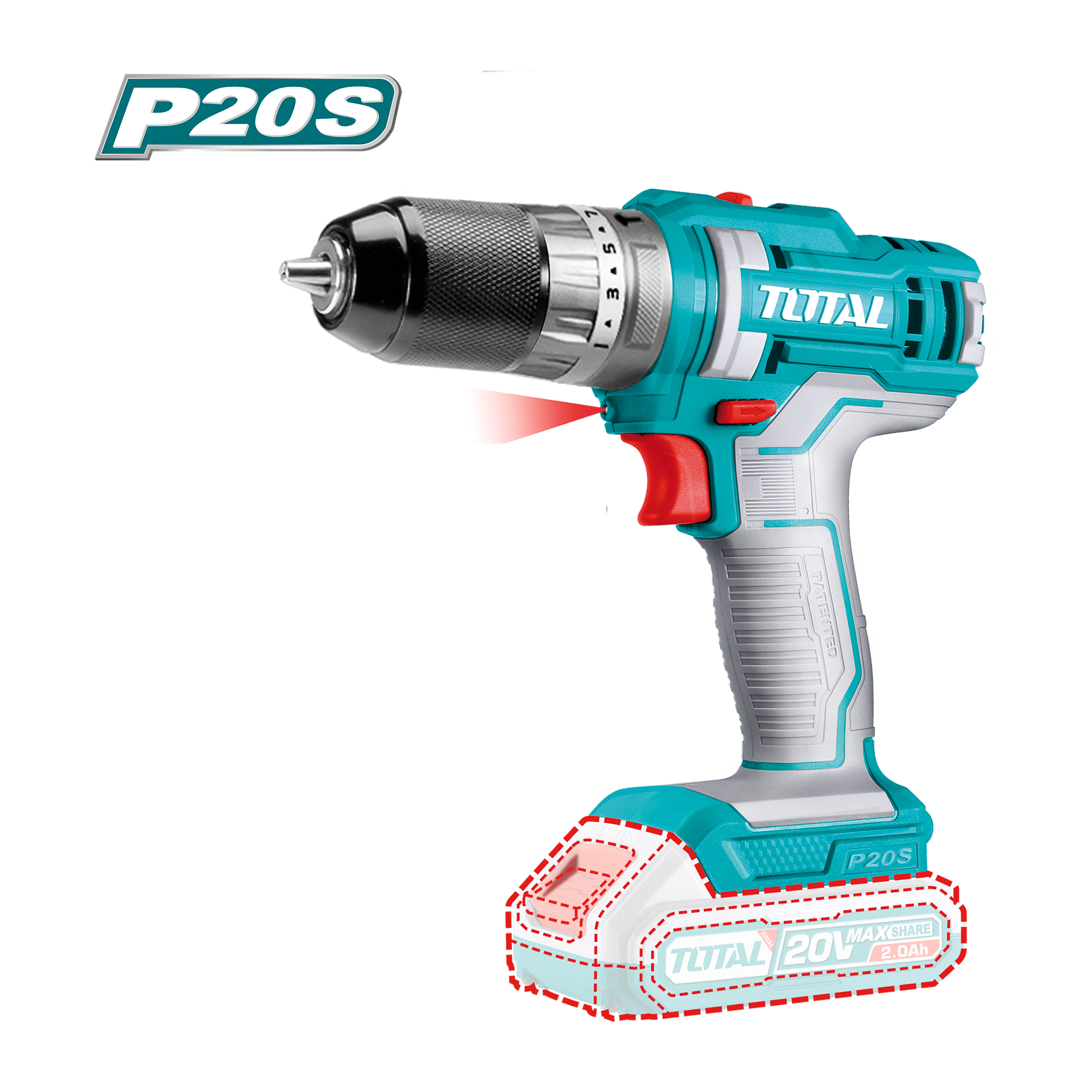 [TOTAL] - TALADRO COMBINADO 20V TIDLI201455 (S)