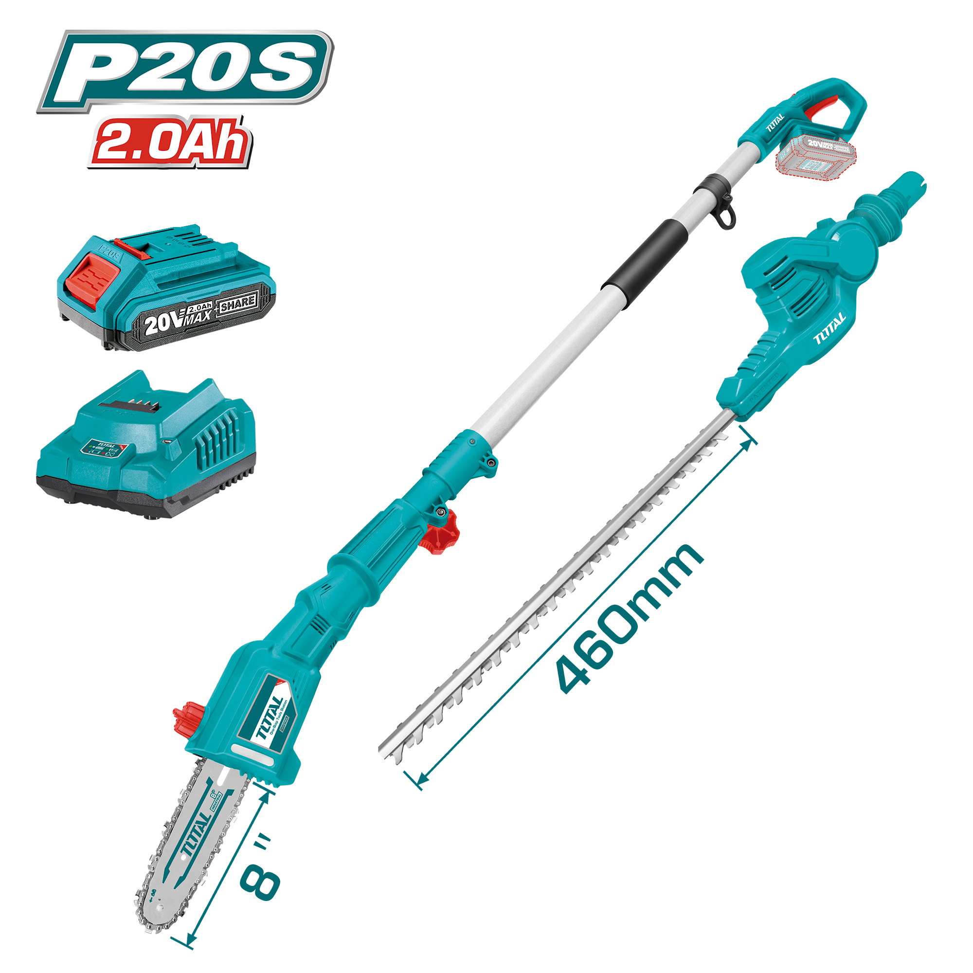 [TOTAL] - SET CORTASET+PODA BAT 20V TPTS201681 (S)