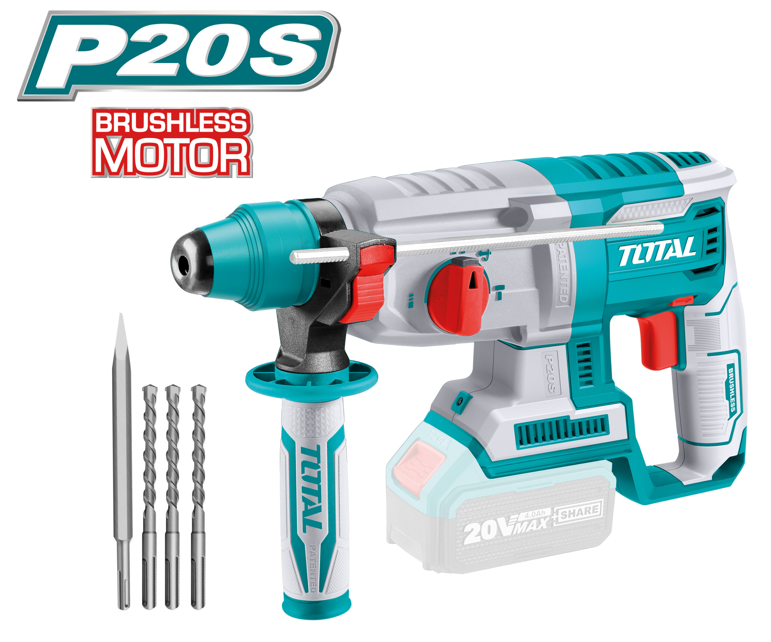 [TOTAL] - MARTILLO COMBINADO BL 20V TRHLI20228 (S)