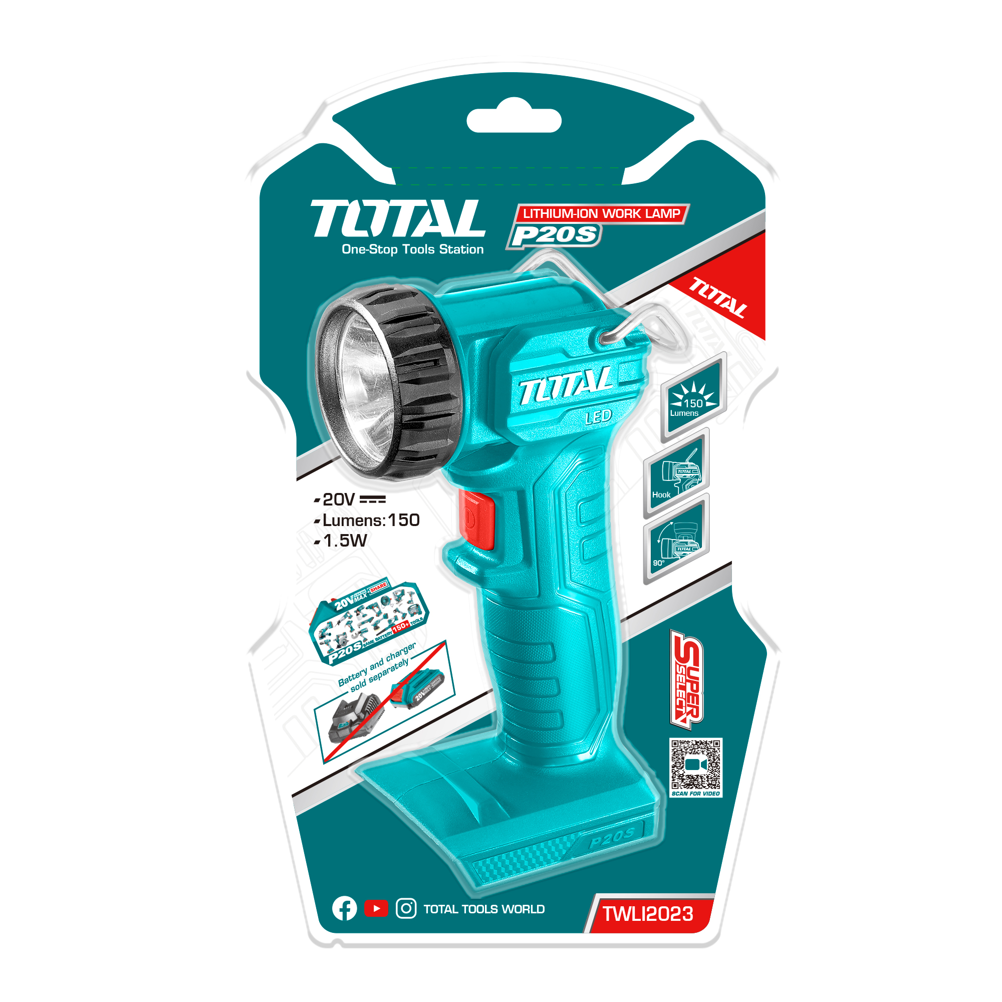 [TOTAL] - LINTERNA BATERIA 20V TWLI2023 (D) - Gallery Image