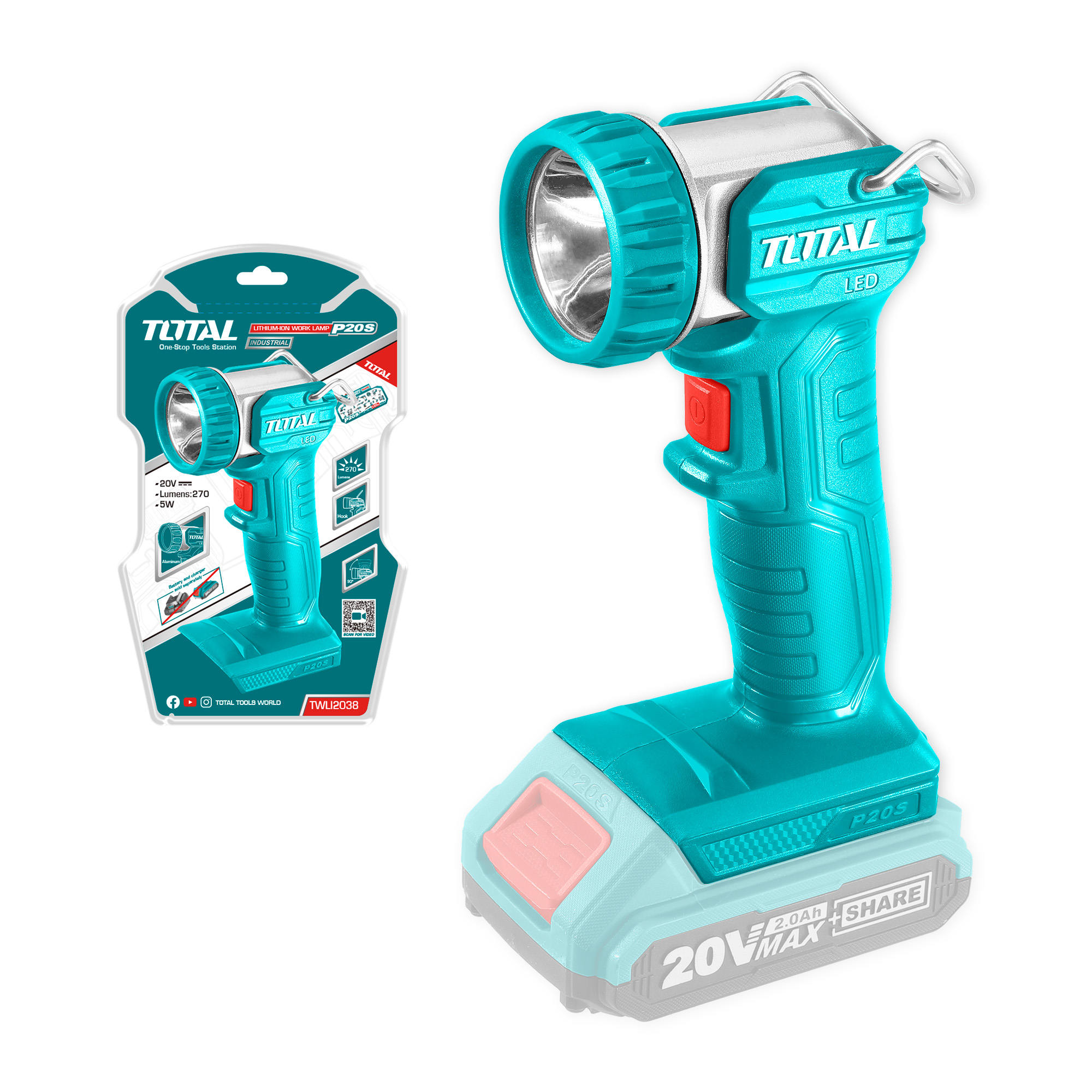 [TOTAL] - LINTERNA LED 20V TWLI2038 (D) - Gallery Image