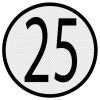 PLACA DE VELOCIDAD HOMOLOGADA V4 - CHAPA 25KM/H