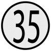 PLACA DE VELOCIDAD HOMOLOGADA V4 - CHAPA 35KM/H