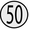 PLACA DE VELOCIDAD HOMOLOGADA V4 - CHAPA 50KM/H