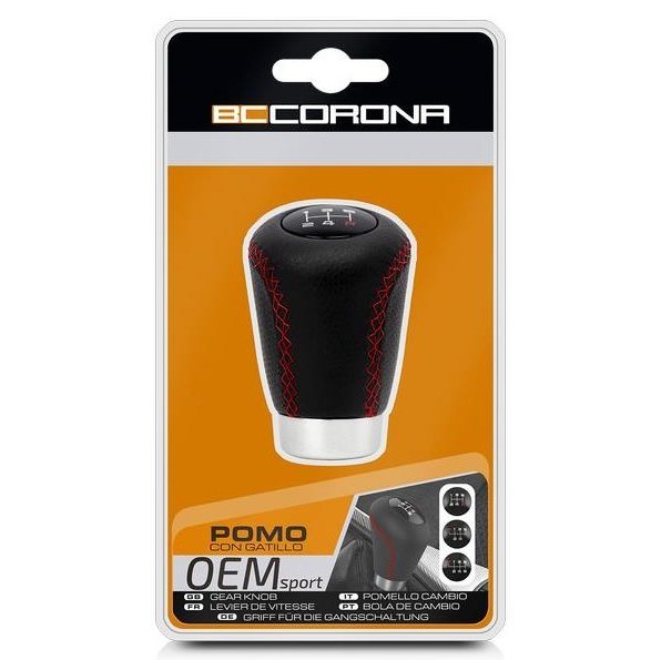 BC CORONA- POMO UNIVERSAL SPORT PIEL NEGRO/ROJO - - Gallery Image