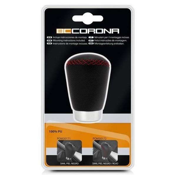 BC CORONA- POMO UNIVERSAL SPORT PIEL NEGRO/ROJO - - Gallery Image